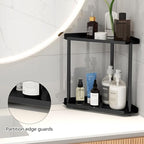 FLE Corner Bathroom Counter Organizer, Bathroom Organizer Countertop Black - Image 6
