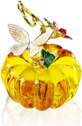 2.5inch Glass Pumpkins For Decorating Figurines Collectibles,Gold by HDCRYSTALGIFTS