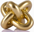 Golden Knot Statue, Three Knot Sculpture Home Decor Accents, Knot Sculptures and Statues for Rustic Coffee Table Living Room Dining Table Entryway Entrance Shelf Small Decorations and Accessories by DOVDOVHomeDecoration