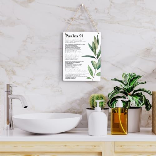 Inspirational Scripture Wall Art Bible Verses Psalm 91 Wall Decor Christian Wall Art Decor Prayer Room Decor Religious Gifts, Wooden Sign for Home Office Nursery Bathroom Decoration 8x10 Inches - Image 5
