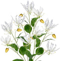 Briful 33'' Real Touch Artificial Flowers Sprays Set of 3 Fake Gloriosa Superba Flowers, White Faux Flame Lily Flowers Bouquets Floral Arrangeme by Briful