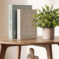 Decorative Books for Home Decor – Beige & Sage Linen Faux Books for Decoration: Aesthetic Fake Book Shelf, Living Room, Mantle, Entryway & Coffee Table Decor – Stack Faux Book Storage Box, Set of 2 by Homespells