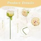SITUMEIZI 10PCS Artificial Peony Flowers, Real Touch Fake Silk Bouquet with Stems for Home Mothers Day Wedding Party Centerpieces Table Decoration Indoor(Champagne) - Image 2