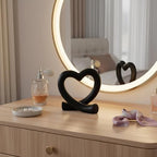 Lescafita Black Heart Decor Sculpture, Love Statue Minimalist Home Decor Accent for Living Room Bedroom Office Desk Shelf Coffee Table, Unique Romantic Gift - Image 4