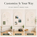 Large Arched Felt Bulletin Board, Sized 36" x 24" for Office & Wall Decor – 6 Customizable Adhesive Tiles with Pins are Perfect to Display Your Photos (Khaki-A) - Image 5