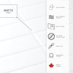 Smart Tiles Peel and Stick backsplash, Stacked Pure White, 11.43"x9" - Image 4