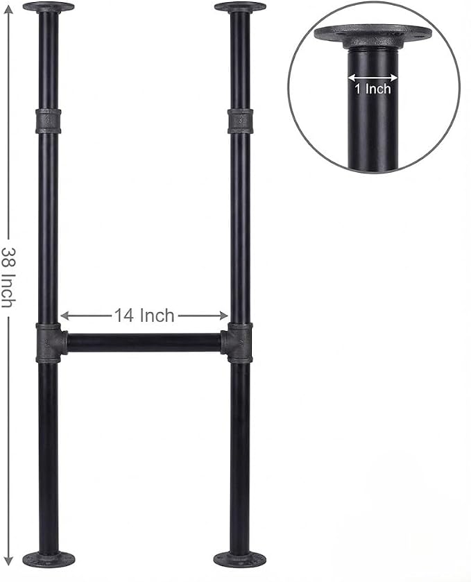 38'' x 14'' Industrial Pipe Table Leg - Image 3