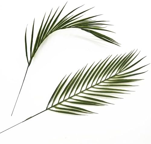 Artificial Palm Leaves Stems Greenery Tropical Palm Leaves 12 Pcs, Faux Monstera Plants for Palm Sunday Flower Arrangement Home Kitchen Table Decor, Wedding Birthday Party Indoor Outdoor Decoration - Image 3
