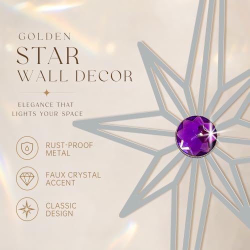 sxnzequnze 4 Pcs Star Wall Art for Home Decor Living Room Bedroom Office Metal 3D,Bling,with Hanging Hook Starburst Midcentury Sculpture Retro Gallery Accent Celestial -Silver 16.5in/9.4in - Image 2