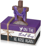 Geelin 4 Pcs Easter Christian Table Decoration Wooden Book Stack Signs by Geelin