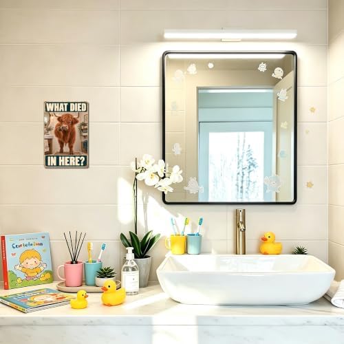 Funny Highland Cow Rustic Bathroom What Died In Here Sign - Image 5