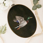 dvhdajed Mallard Duck Oval Wall Art Decor, Farmhouse Dark Ducks Framed Canvas Art,Vintage Ducks Wall Hanging Decoration for Bedroom Nursery Living Room Bathroom, 8.7x11.3 Inch - Image 4