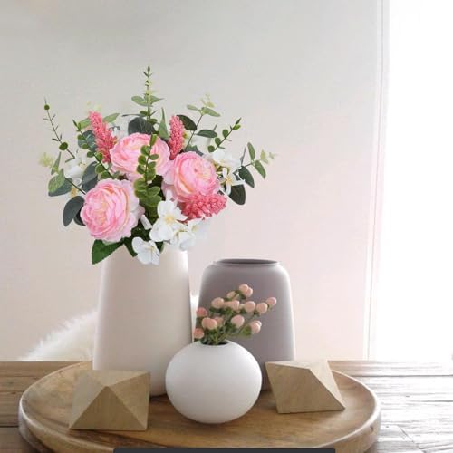 Artificial Flowers Bouquet Fake Pink Peonies for Floral Arrangements - Image 3
