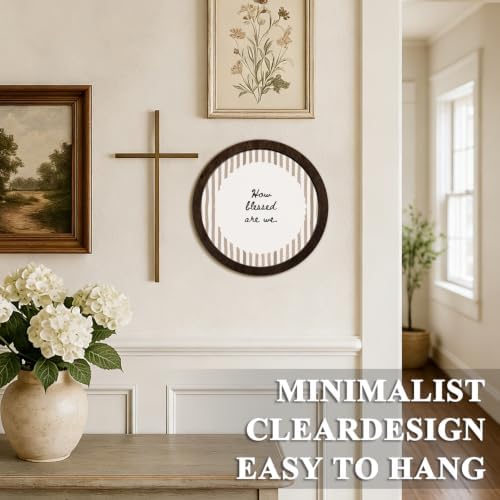 CFFJLHN Christian How Blessed Are We Religious Wall Art Round Wooden Decor - Image 5