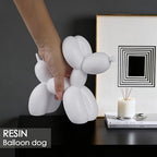 Notakia Creative White Balloon Dog Decor Statue Crafts Living Room Decor Desktop Decorations,Handmade Modern Small Shelf Animal Statue Ornament Home Deco (Big Pure White) - Image 2