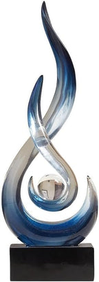 Modern Abstract Art Table Decoration,Resin Flame Statue Modern Centerpiece Ornaments for Living Room Great Gift Idea Home Decor,Collectibles (Bule) - Image 2