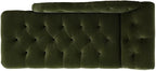 Pemberly Row Tufted Roll Arm Chaise Lounge, Olive Green Velvet Upholstery - Image 7