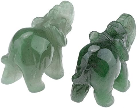 Jovivi Green Aventurine Crystal Elephant Figurines 1.5'' Green Room Decor - Image 6