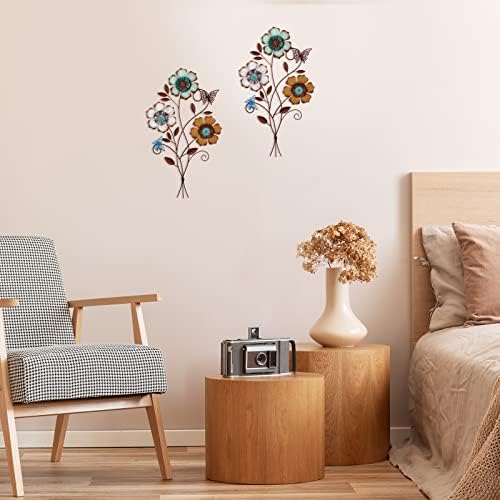 Moxweyeni Tricolor Flower Wall Decor 15 x 9.1 Inch, 2 Pieces - Image 6