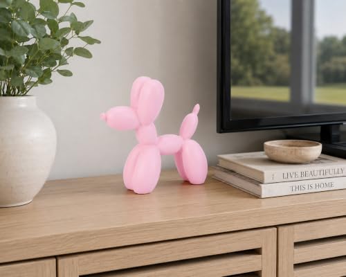 4 Inch Matte Pink Balloon Dog Sculpture - Image 5