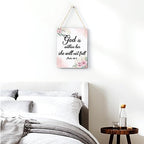 Inspirational Decor God is Within Her She Will Not Fall Psalm 46:5 Christian Gifts for Women Bible Verse Wall Art Scripture Wooden Hanging Sign for Kids Room Bathroom Bedroom Decor 8 x 10 Inches - Image 3