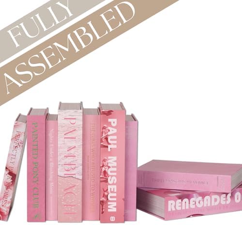 Pink Faux Books Set of 9 - Secret Compartment Fake Books Ideal for Coffee Table, Home Staging, Interior Design & Fashion Books, Beach House, Library Decor, Palm Beach Accessories - Image 2