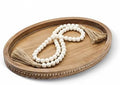 Relaxing Garden Oval Wood Decorative Tray, 16.1 x 11.8 in, Bead Garland by RlexingGarden%E2%80%98sDecor
