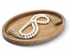 Relaxing Garden Oval Wood Decorative Tray, 16.1 x 11.8 in, Bead Garland by RlexingGarden%E2%80%98sDecor