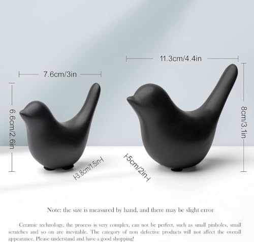 Notakia Small Bird Figurines Black Bird Statues Home Decor for Table Shelf - Image 6