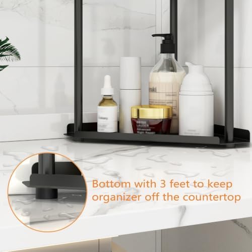 Jesginboo 2 Tier Bathroom Counter Organizer, Vanity Organizer Corner Shelf - Image 3