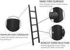 FUIN Blanket Ladder, 57in Rustic Solid Wood Decorative Ladder, Black - Image 3
