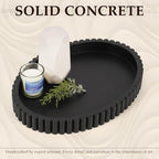 Oval Tray for Coffee Table Decor, 13" Concrete Coffee Table Tray, Black - Image 6