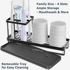 Toothbrush Holders for Bathrooms, 4 Slots Metal Tooth Brushing Organizer - Image 3