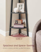 VASAGLE 4-Tier Corner Shelf Stand, Modern Ladder Shelf - Image 4