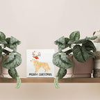 Golden Retriever Merry Christmas Wooden Box Sign Desk Decor, Gifts for Golden Retriever Lovers, Christmas Dog Wood Block Sign for Home Office Desk Table Shelf Wall Decorations, 5x5 Inch - Image 3