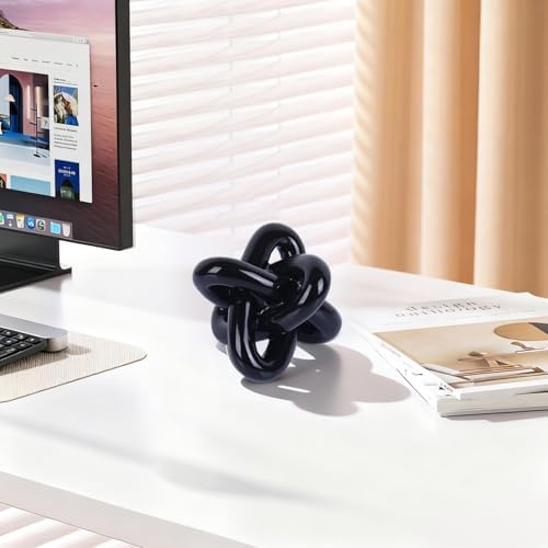 Black Knot Sculpture, Triple Knot Statue, Black Home Decor, Perfect for accenting Rustic-Style Coffee Tables, Living Room TV Stands, Dining Tables, and entryway Shelves. - Image 6