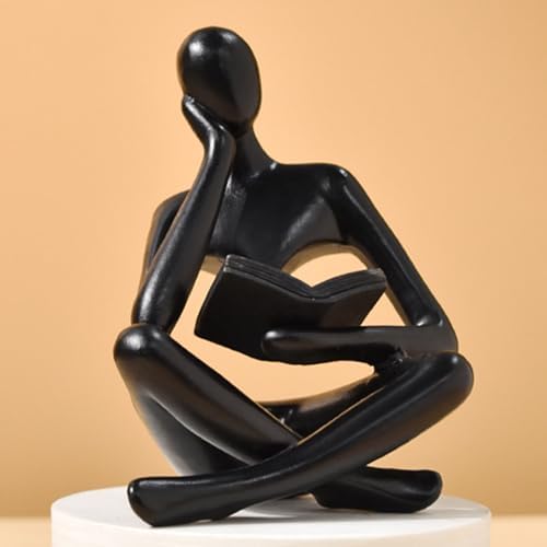 UTTCMK Abstract Art Thinker Statue - Reading Thinker Sculpture Figurine, Modern Home Decoration for Living Room Office Shelves Coffee Table Desk Decor (Black) by HeavenlyWeddingsbyAngelLLC