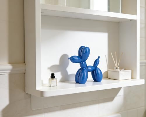 4 Inch Glossy Blue Balloon Dog Sculpture - Image 3