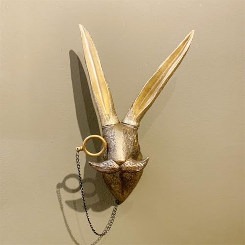 Animal Heads Wall Decor, Faux Rabbit Head, Resin Animal Wall Hanging Decoration for Living Room, Bedroom, Kitchen,Vintage Farmhouse Home Decor Gift, Rabbit - Image 4