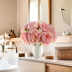 2 Bouquet 10Heads Artificial Fake Peony Flowers Silk Faux Flower for Home Office Party Wedding Decorations - Image 5