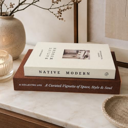 Refined Decorative Books for Home Decor, Set of 2 Linen Faux Books with Hidden Storage, Coffee Table Books for Shelf and Entryway Decor - Image 2