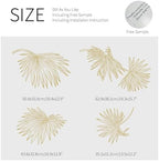 Gold Metallic Wall Decals Peel and Stick Floral Wall Stickers Large Sketch Minimal Line Transfer for Women Living Room Bedroom Decor, Monstera Leaves - Image 3