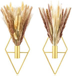 Peryiter 2 Pcs Boho Pampas Wall Art Decor Hanging Metal Wall Art, Gold by Peryiter