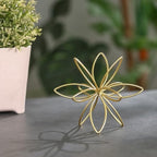 4.25" Gold Sphere Decor, Metal Handmade Floral Decorative Sculpture, Abstract Tabletop Decorative Ball for Home Metal Sphere Decor - Image 2