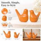 XMGZQ Small Ceramic Bird Statue and Sculpture for Home Decor Accents,Modern Animal Ornaments for Living Room,Bedroom,Coffee Table Centerpiece,Bookshelf,Cabinets,Cute Knick Knacks for Shelves (Orange) - Image 5