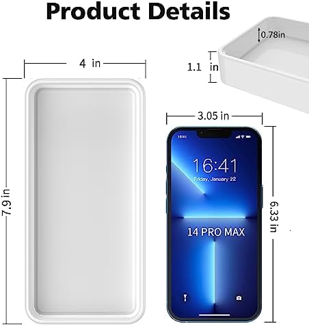 Gurygo 8" - Small Rectangular Vanity Tray for Bathroom - Ceramic Kitchen Soap Tray - Countertop and Vanity Tray - Comestic Holder Bathtub Organizer - Bathroom Tray, (White, Set/1) - Image 3