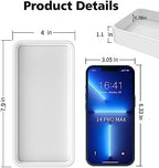 Gurygo 8" - Small Rectangular Vanity Tray for Bathroom - Ceramic Kitchen Soap Tray - Countertop and Vanity Tray - Comestic Holder Bathtub Organizer - Bathroom Tray, (White, Set/1) - Image 3