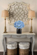 Briful Blue Hydrangea Artificial Flowers in Ceramic Vase, Black Vase Farmhouse Centerpieces for Tables, Dining Table Vase with Fake Flowers for Home Decor Indoor Kitchen Living Room - Image 7