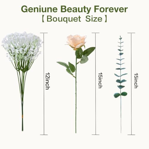 156 PCS Mixed Eucalyptus Stems with Babys Breath Greenery & Silk Roses - Image 2