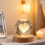 Heart Love Crystal Ball, 2.4 inch Valentines Day Gifts for Girlfriend, Wife - Image 2